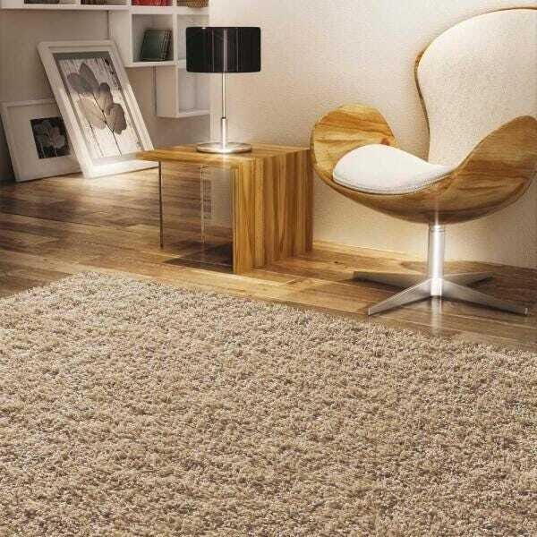 Tapete Felpudo Casa Dona Bege 200x300cm para Sala e Quarto