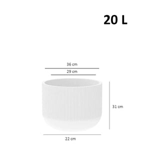 Vaso Fringe Cilíndrico 36 Off-White Japi Elegante Polietileno