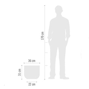 Vaso Fringe Cilíndrico 36 Off-White Japi Elegante Polietileno