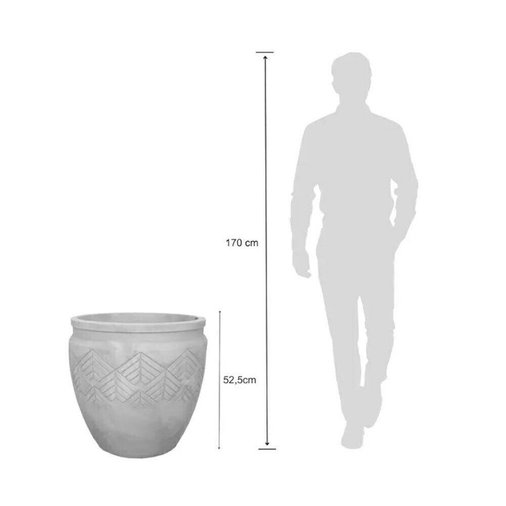 Vaso Grande Tribo 55 Japi Polietileno Cimento Queimado Texturizado