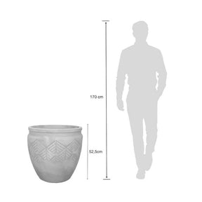 Vaso Grande Tribo 55 Japi Polietileno Cimento Queimado Texturizado