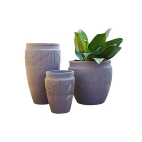 Vaso Grande Tribo 55 Japi Polietileno Cimento Queimado Texturizado