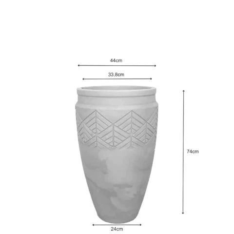 Vaso Tribo 44 Japi Cimento Queimado para Plantas Grandes (74cm)