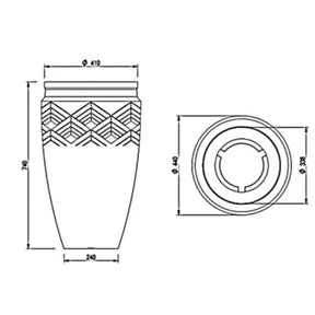Vaso Tribo 44 Japi Cimento Queimado para Plantas Grandes (74cm)