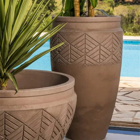 Vaso Tribo 44 Japi Cimento Queimado para Plantas Grandes (74cm)