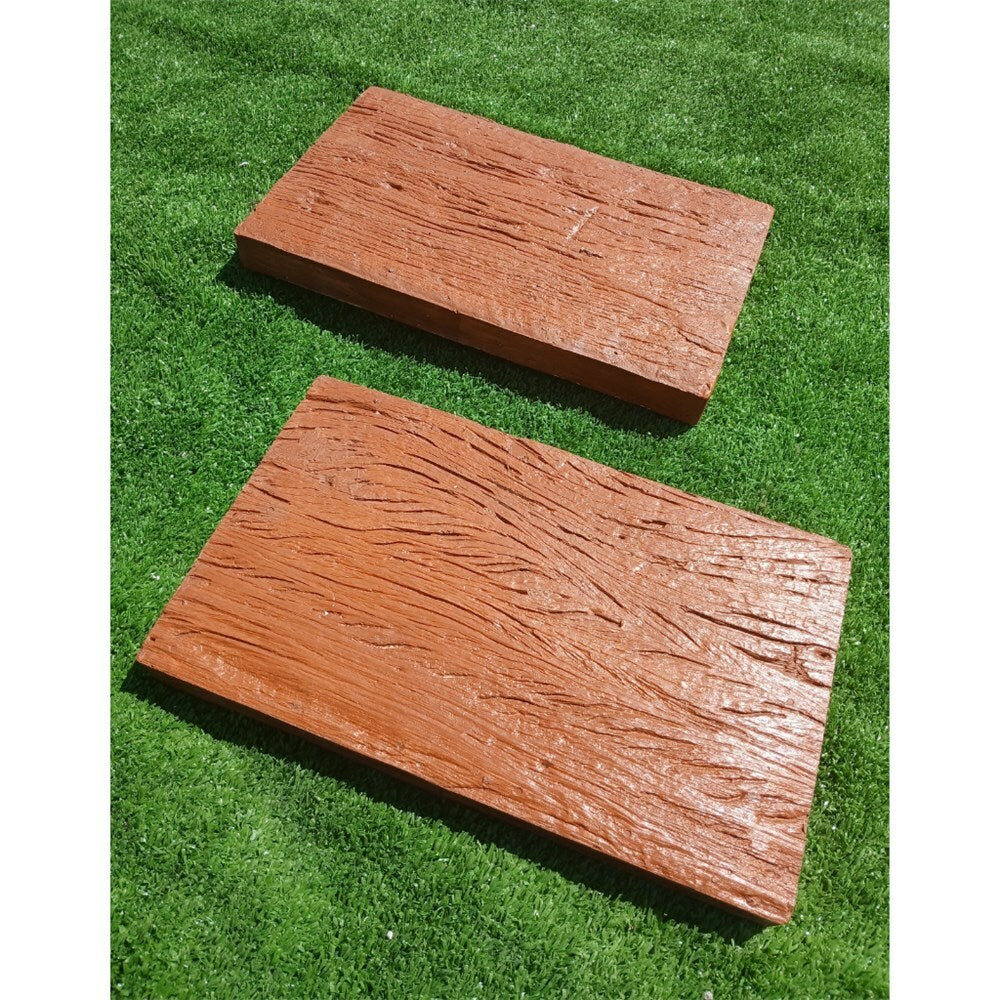 Dormente de Concreto Marrom Imitação Madeira Rústica 30x50x5 cm Jardim