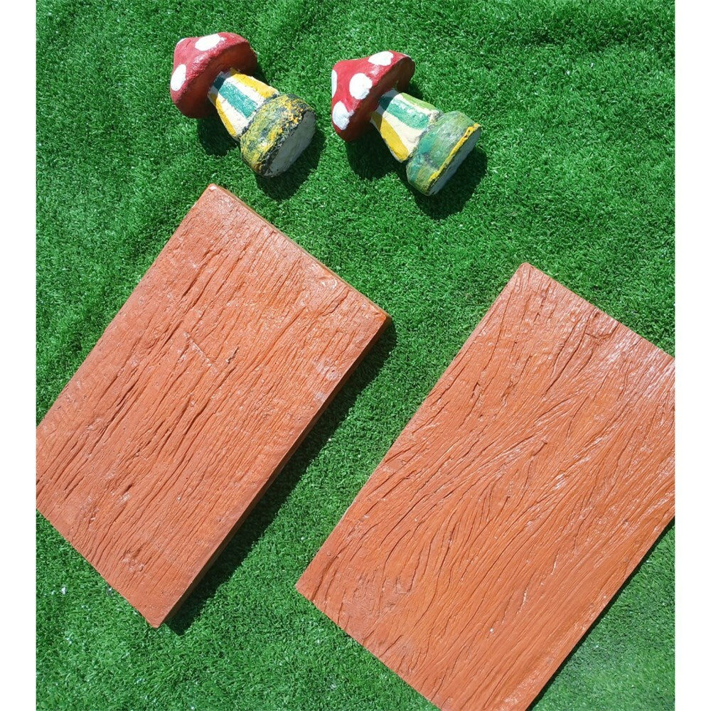 Dormente de Concreto Marrom Imitação Madeira Rústica 30x50x5 cm Jardim