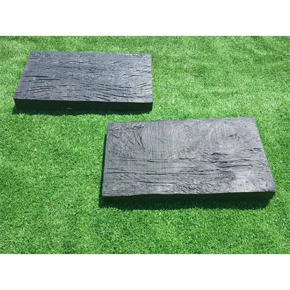 Dormente de Concreto Preto Imitação Madeira Rústica 30x50x5 cm