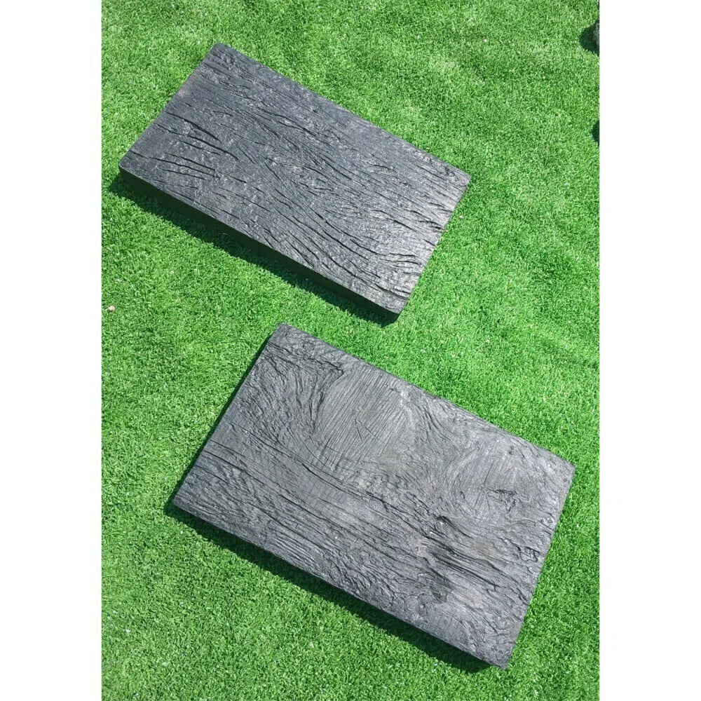 Dormente de Concreto Preto Imitação Madeira Rústica 30x50x5 cm