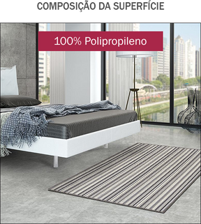 Tapete Aruba Arrecife São Carlos Listrado para Sala e Quarto