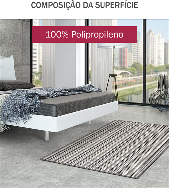 Tapete Aruba Arrecife São Carlos Listrado para Sala e Quarto