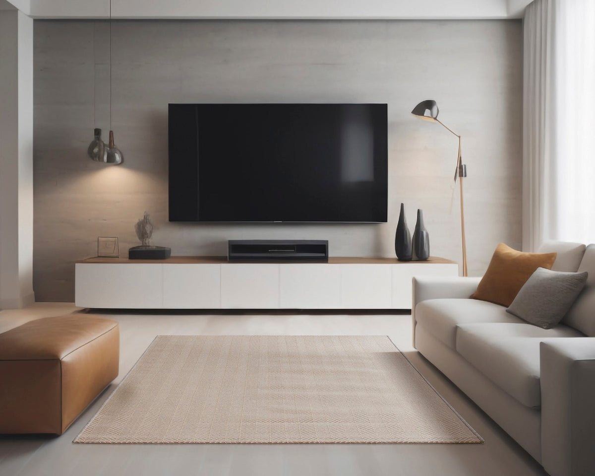 Tapete Sisal Sintético Buzios Camburí Bege e Cinza J. Serrano