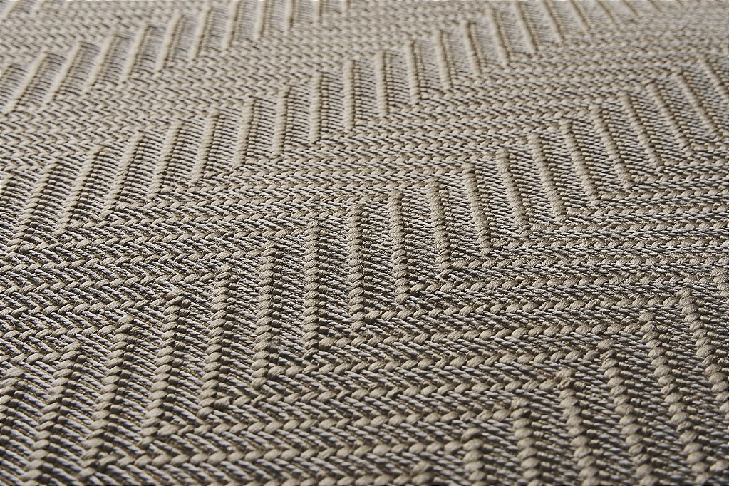 Tapete Sisal Sintético Buzios Camburí Bege e Cinza J. Serrano