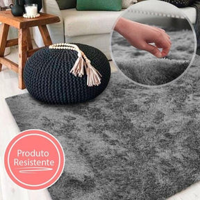 Tapete de Sala Peludo Fofinho Cinza Casa Dona 1,00x1,50m