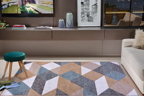 Tapete Classic Maiorca Caramelo e Azul J. Serrano Macio