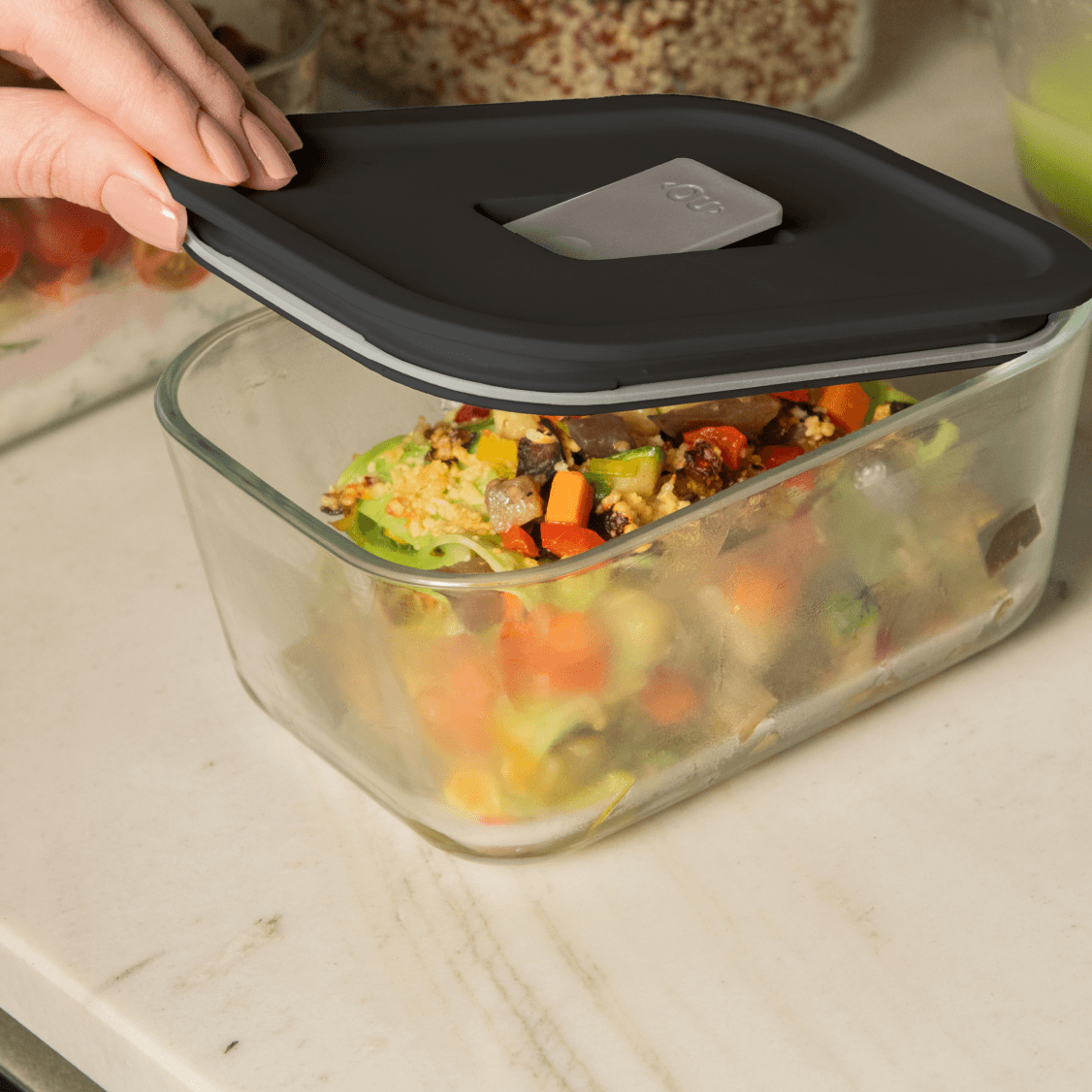 Kit 4 Potes de Vidro Hermético Ou Fresh Lock para Cozinha