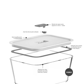 Kit 4 Potes de Vidro Hermético Ou Fresh Lock para Cozinha