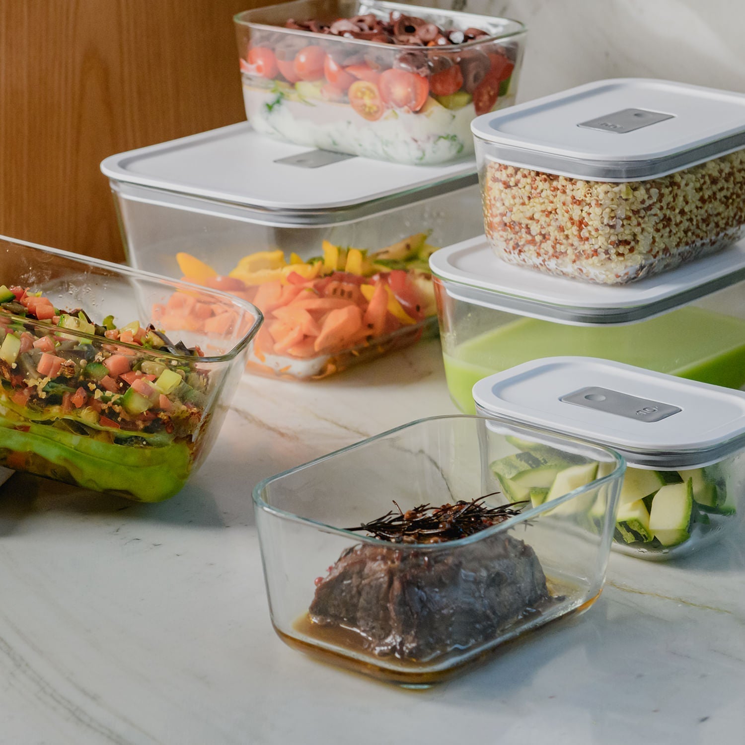 Kit 4 Potes de Vidro Hermético Ou Fresh Lock para Cozinha