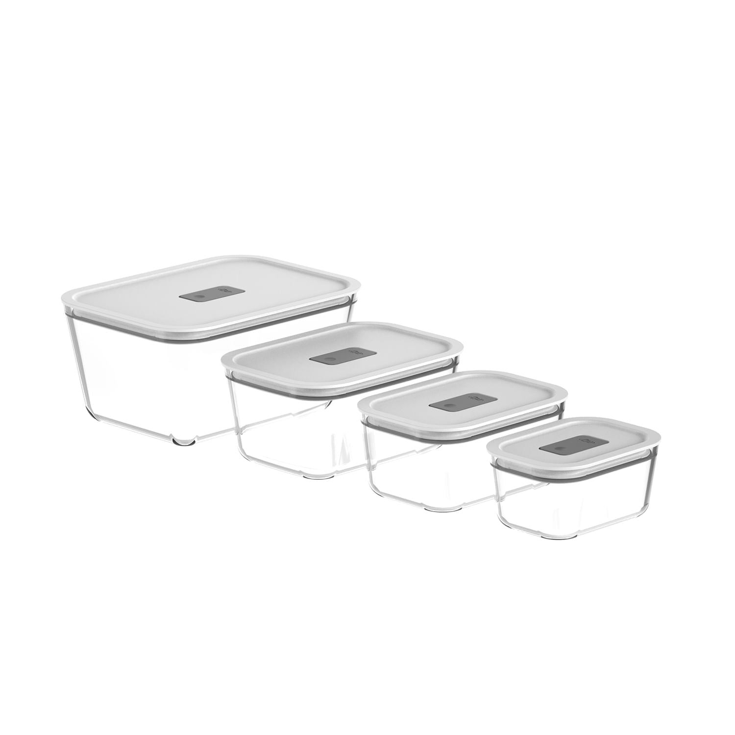 Kit 4 Potes de Vidro Hermético Ou Fresh Lock para Cozinha