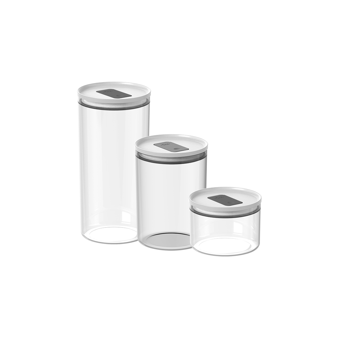 Kit 3 Potes Herméticos Redondos Duo Lock Ou Organizador Cozinha