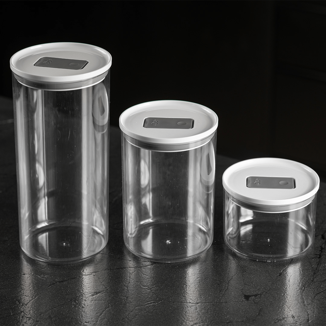 Kit 3 Potes Herméticos Redondos Duo Lock Ou Organizador Cozinha