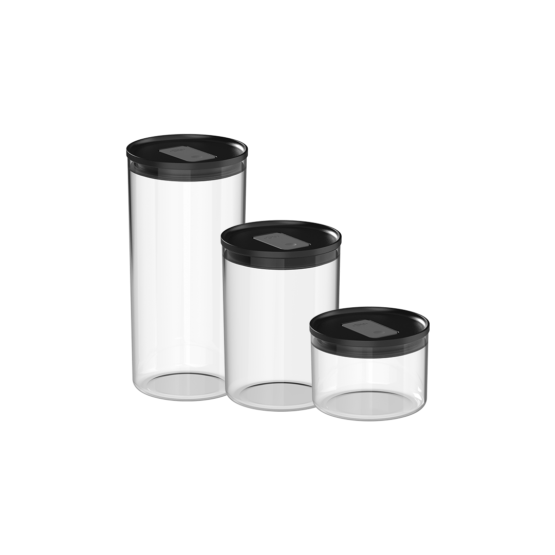 Kit 3 Potes Herméticos Redondos Duo Lock Ou Organizador Cozinha