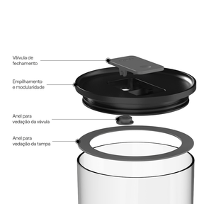 Kit 3 Potes Herméticos Redondos Duo Lock Ou Organizador Cozinha