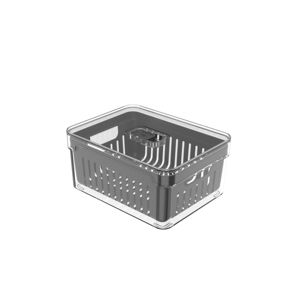 Organizador de Geladeira Clear Fresh com Cesto de Drenagem 2,2L