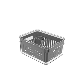 Organizador de Geladeira Clear Fresh com Cesto de Drenagem 2,2L