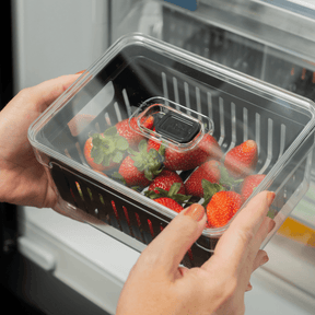 Organizador de Geladeira Clear Fresh com Cesto de Drenagem 2,2L