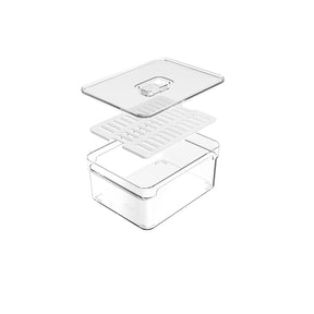 Organizador de Geladeira Clear Fresh OU com Tampa 2,2L Natural