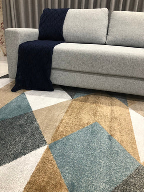 Tapete Classic Maiorca Caramelo e Azul J. Serrano Macio